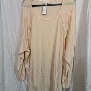 LC Lauren Conrad Soft Beige Long Sleeve Tee